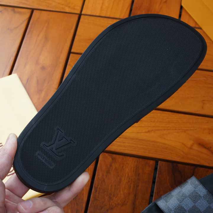 Louis Vuitton Black Damier Sandals - 