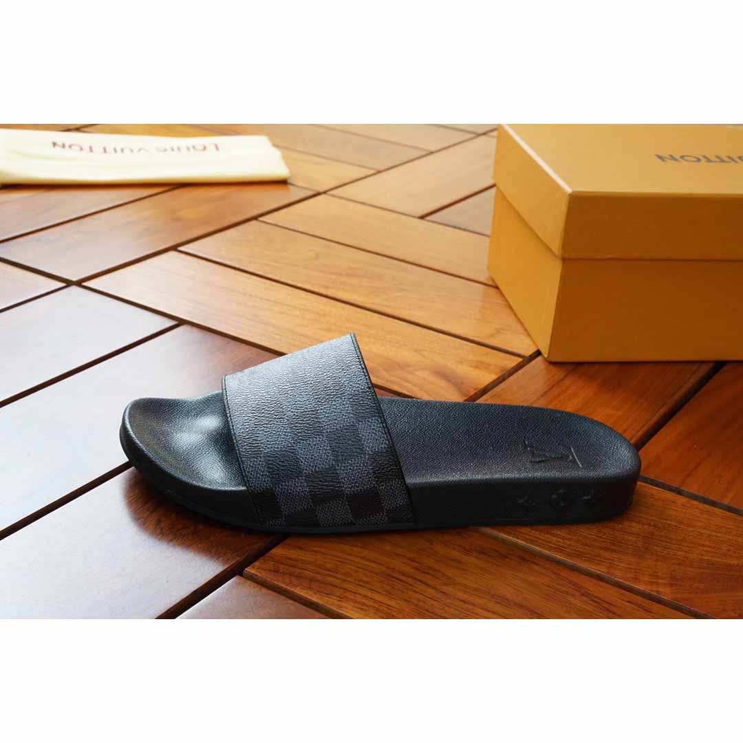 Louis Vuitton Black Damier Sandals - 