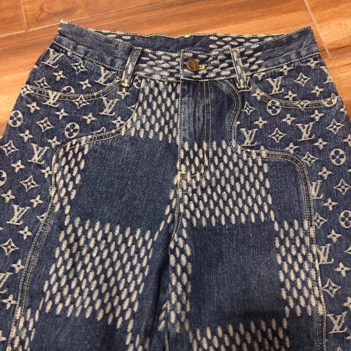 Louis Vuitton Giant Damier Waves Monogram Denim Jeans Blue - 