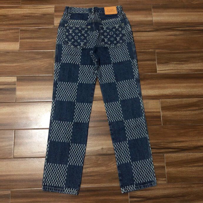 Louis Vuitton Giant Damier Waves Monogram Denim Jeans Blue - 
