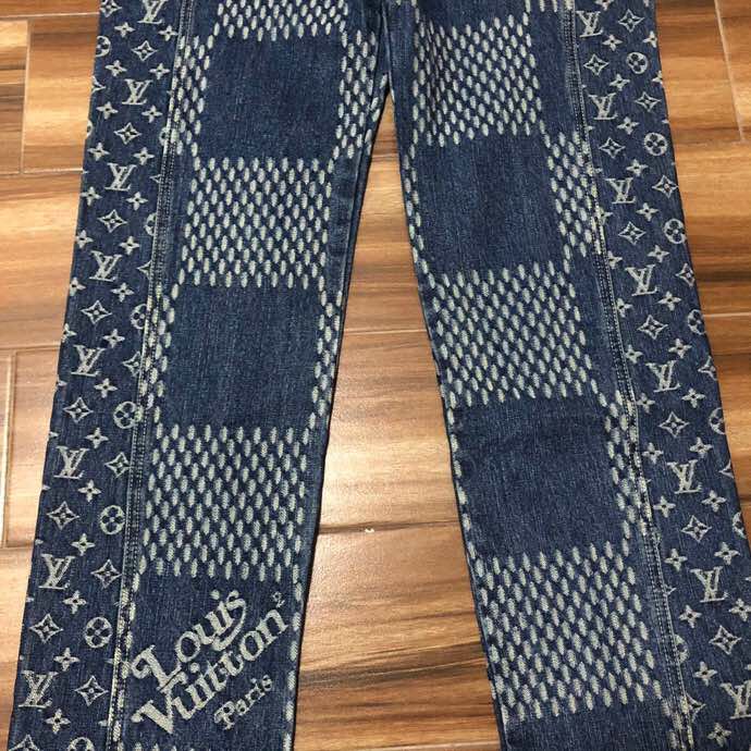 Louis Vuitton Giant Damier Waves Monogram Denim Jeans Blue - 