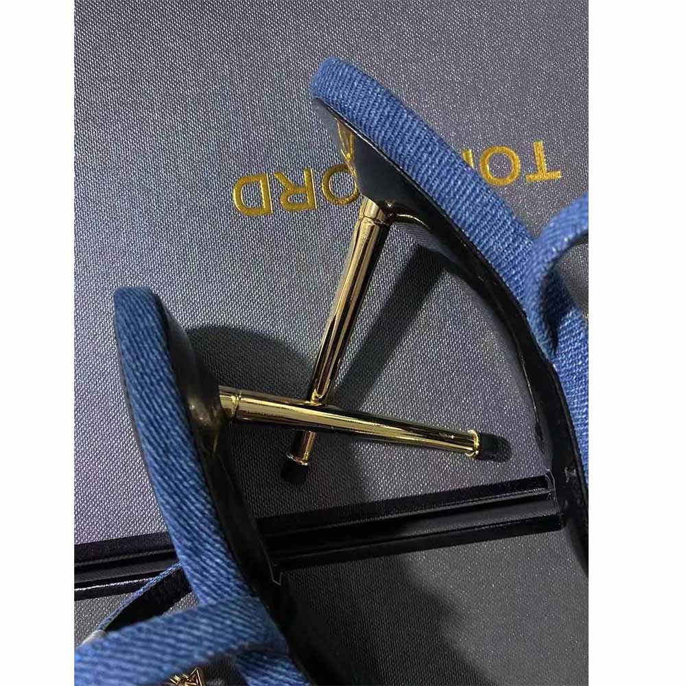 Tom Ford 10cm Denim Lock&Key Stiletto Sandals - 