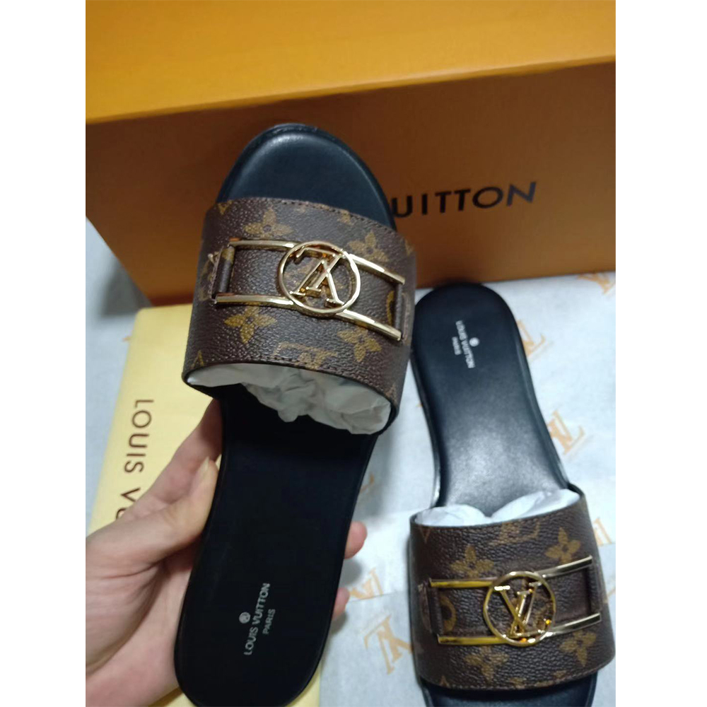 Louis Vuitton Lock It Flat Mule Slides - 