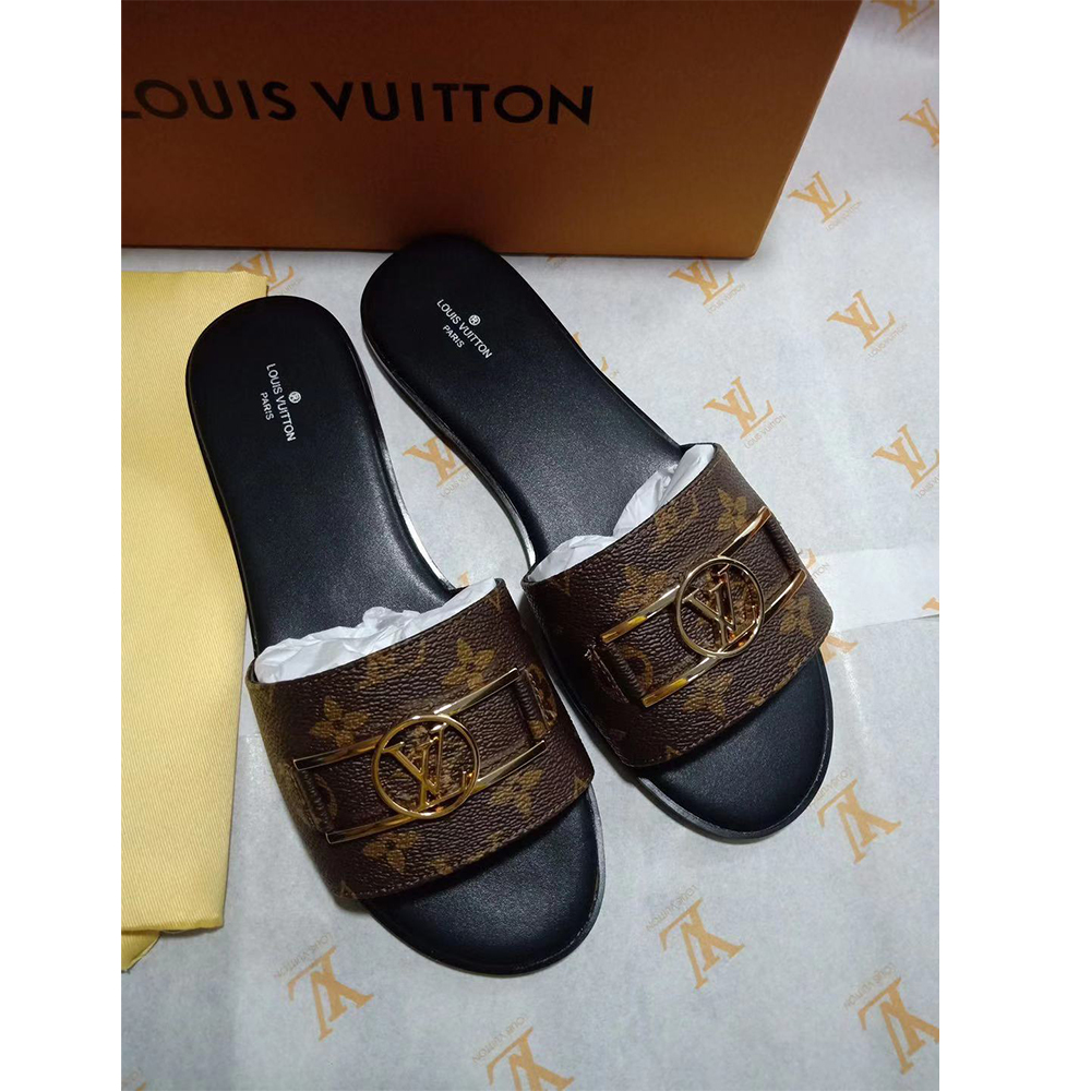Louis Vuitton Lock It Flat Mule Slides - 