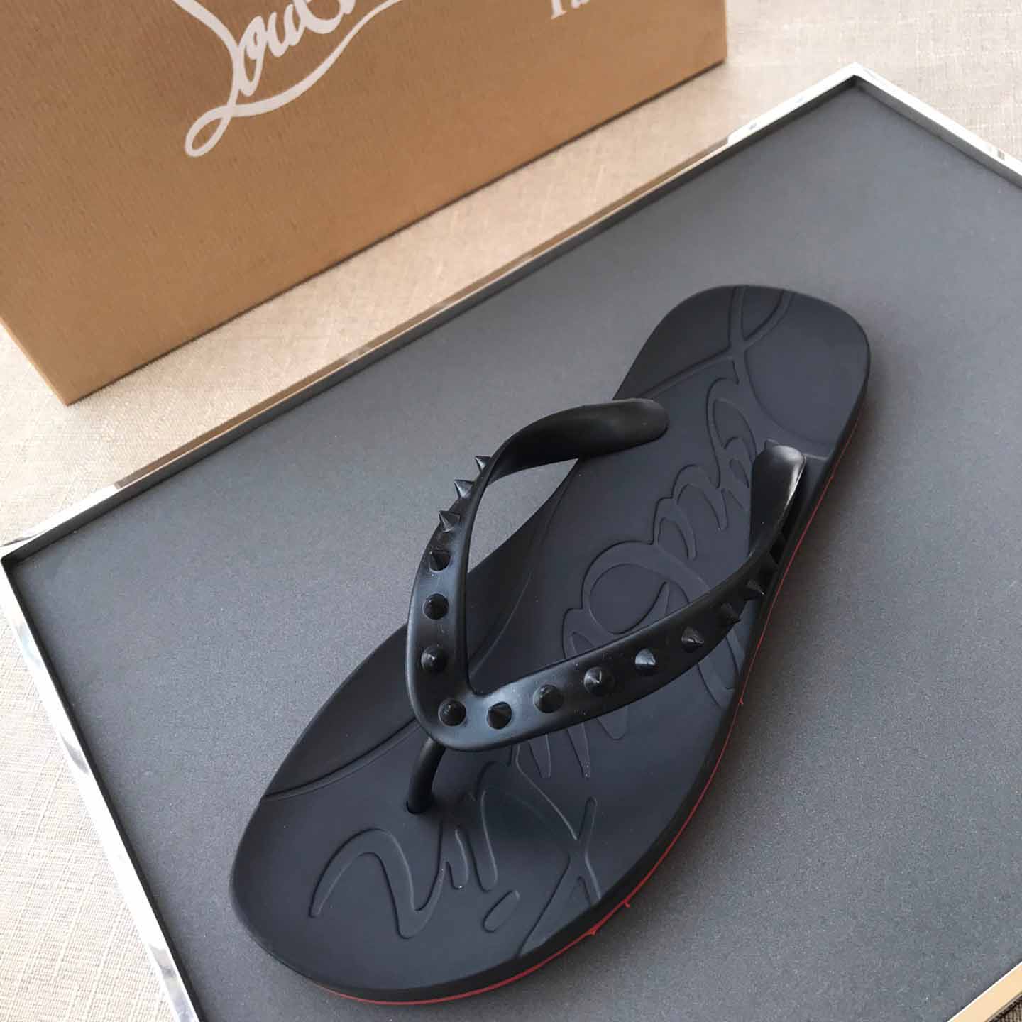 Christian Louboutin CL Loubi Flip Black PVC - 