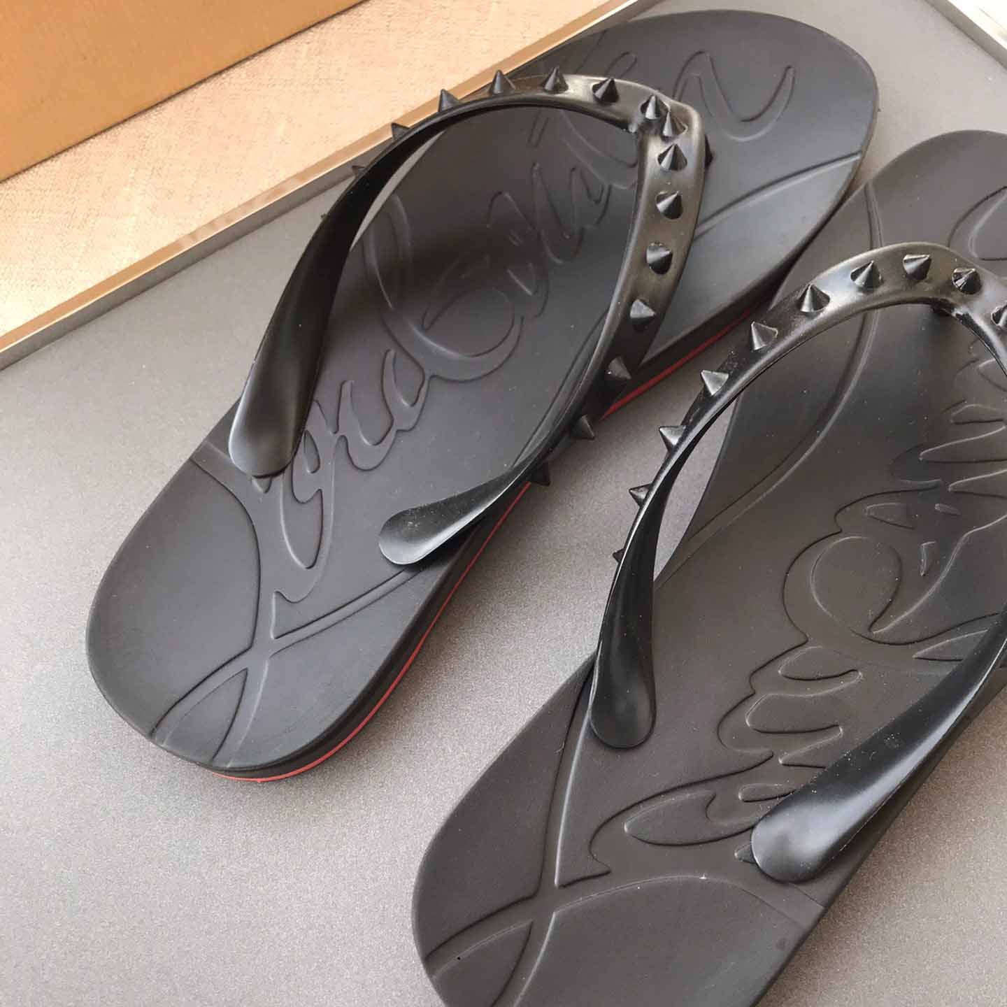 Christian Louboutin CL Loubi Flip Black PVC - 