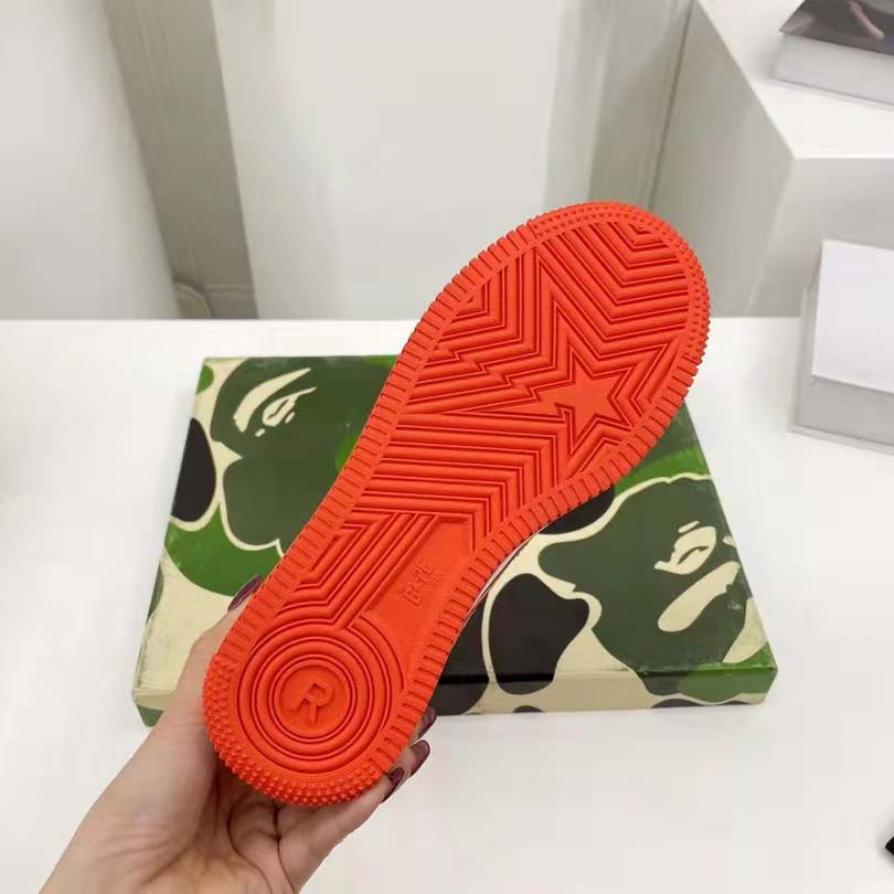 Bape A Bathing Ape Sta Low Orange Sneaker - DesignerGu