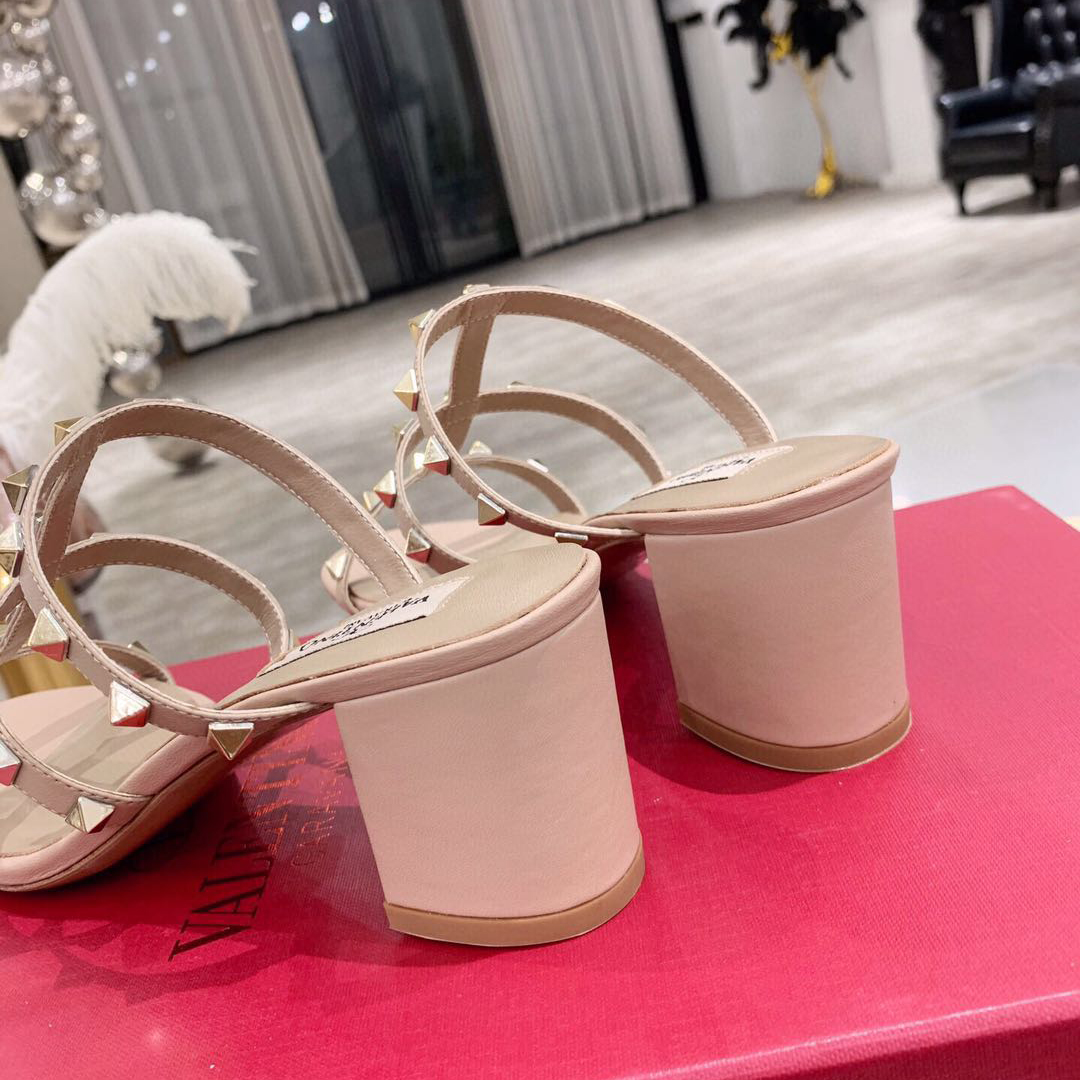 Saint Laurent Rockstud Caged 60mm Slide Sandals - 