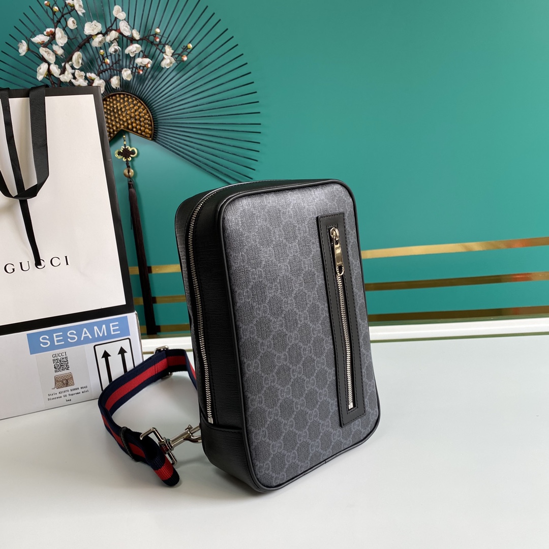 Gucci GG Black Belt Bag(17-27-8.5CM) - 