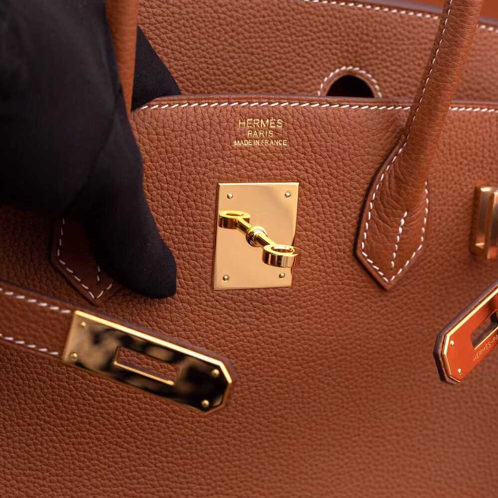 Hermes Birkin 30 Fjord Leather Gold Handbag （25-20-13CM） - 