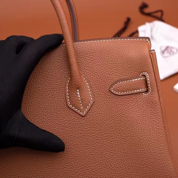 Hermes Birkin 30 Fjord Leather Gold Handbag （25-20-13CM） - 