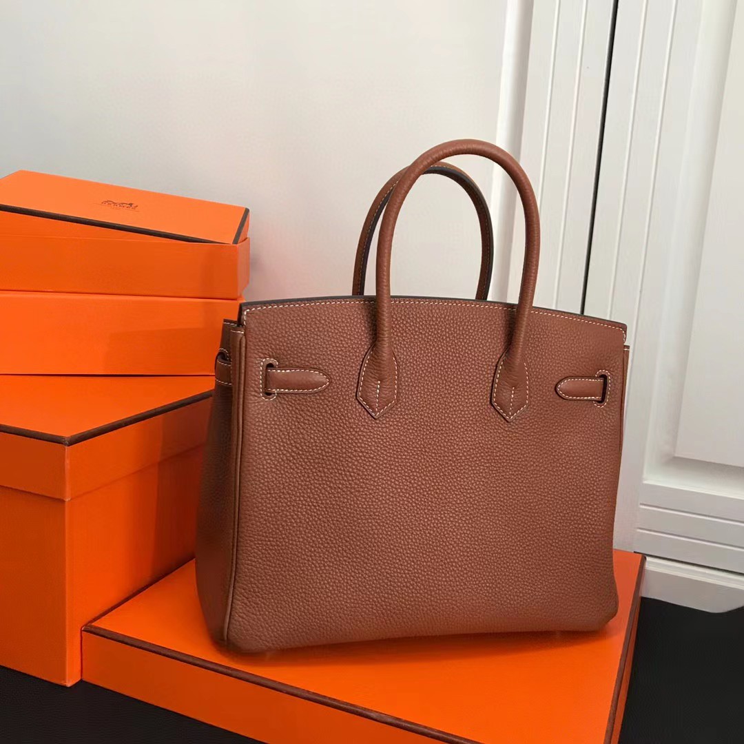 Hermes Birkin 30 Fjord Leather Gold Handbag （30-22-16CM） - 