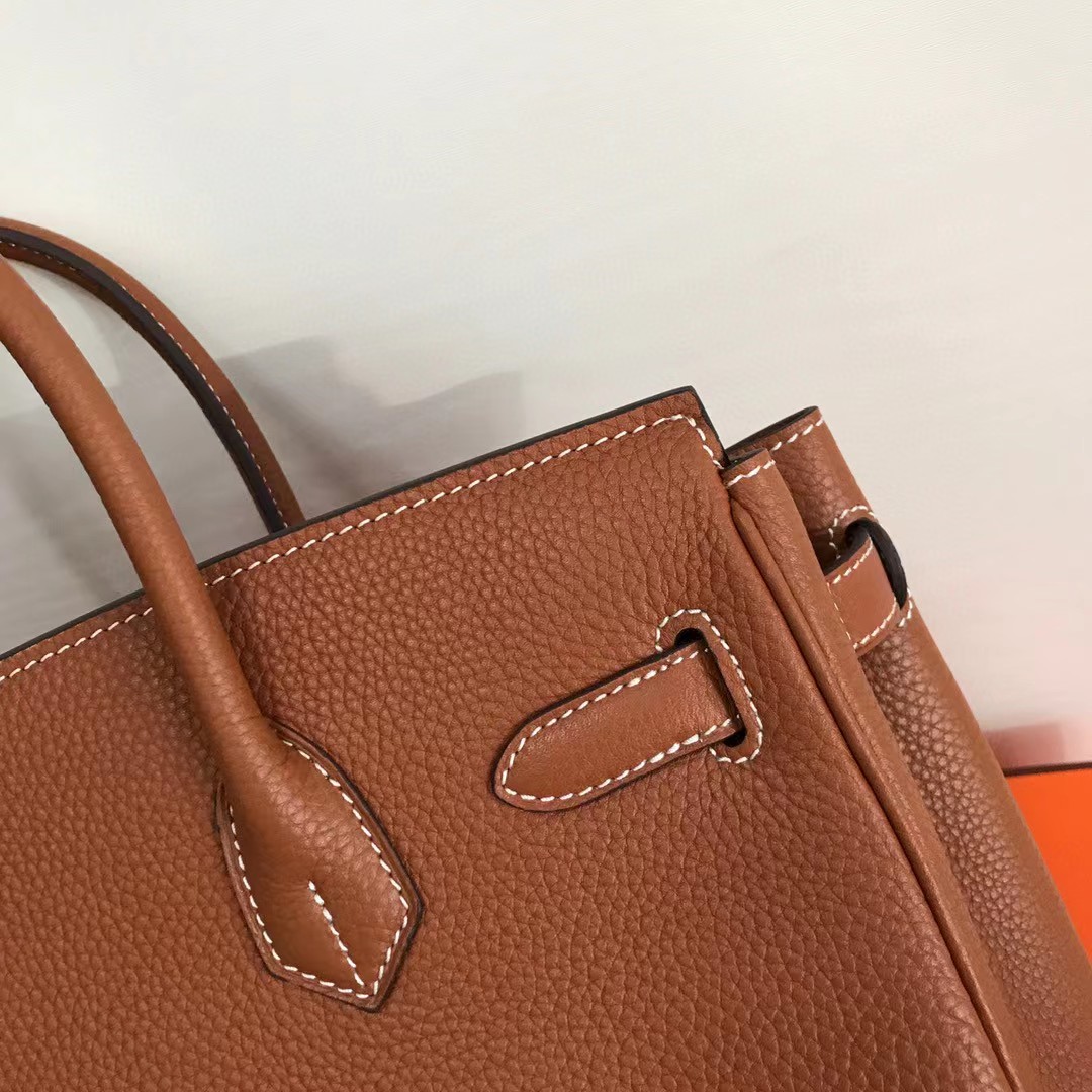 Hermes Birkin 30 Fjord Leather Gold Handbag （30-22-16CM） - 