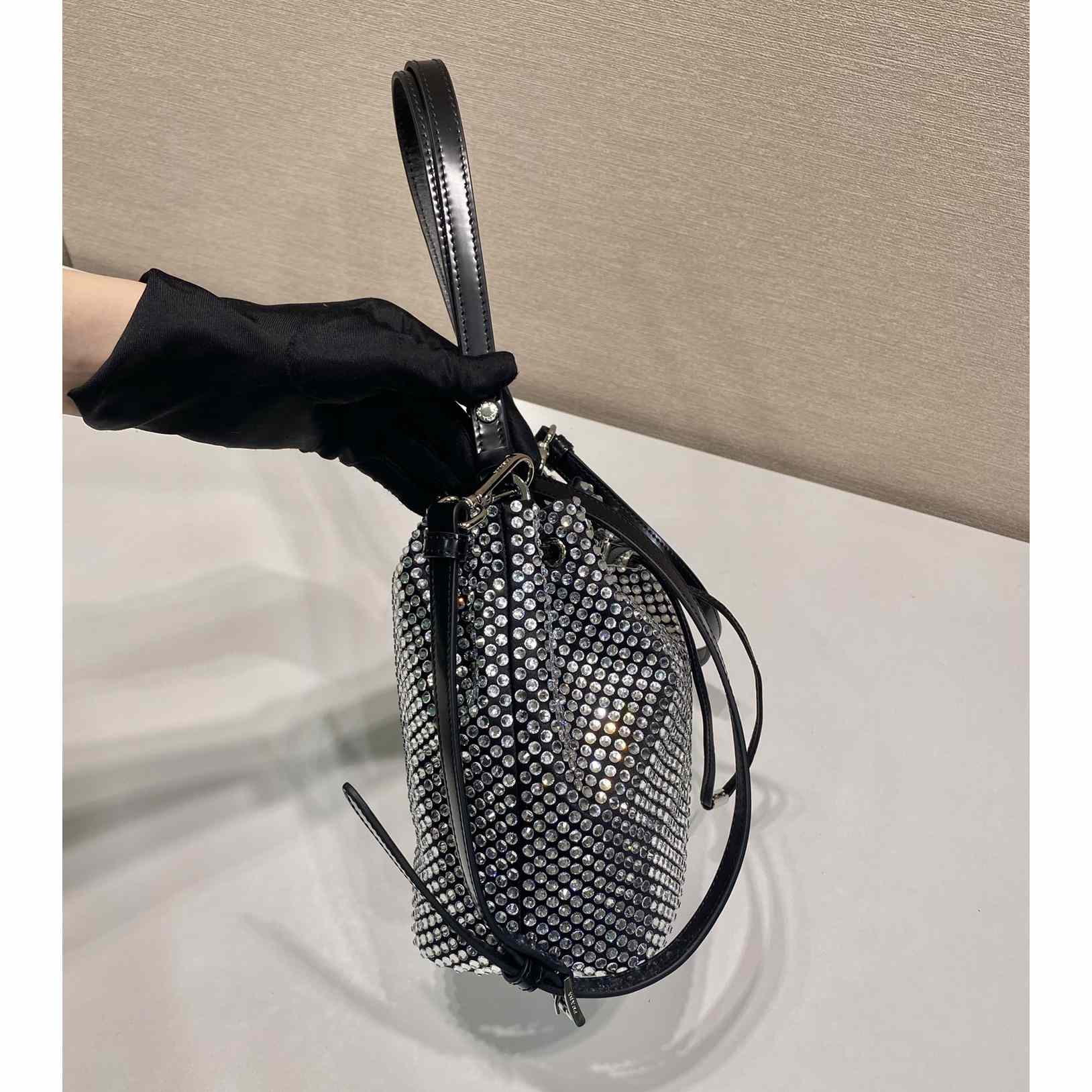 Prada Satin Mini-Bag With Crystals(16-21-10cm) - DesignerGu