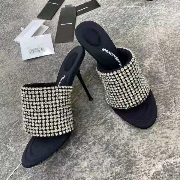 Alexander Wang Sienna Crystal Slide Sandals - DesignerGu