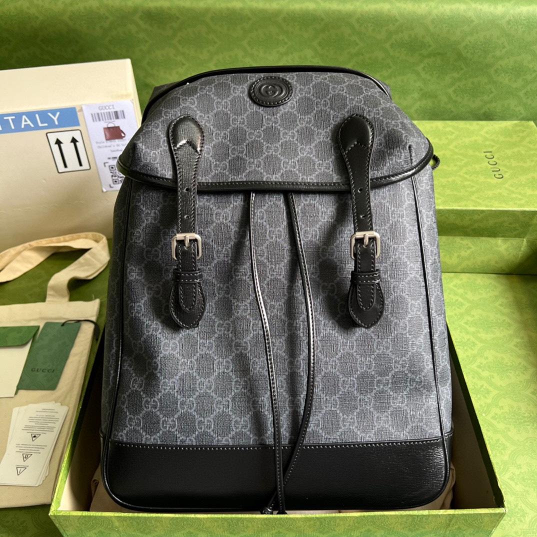Gucci Medium Backpack With Interlocking G(26-43-18cm) - DesignerGu