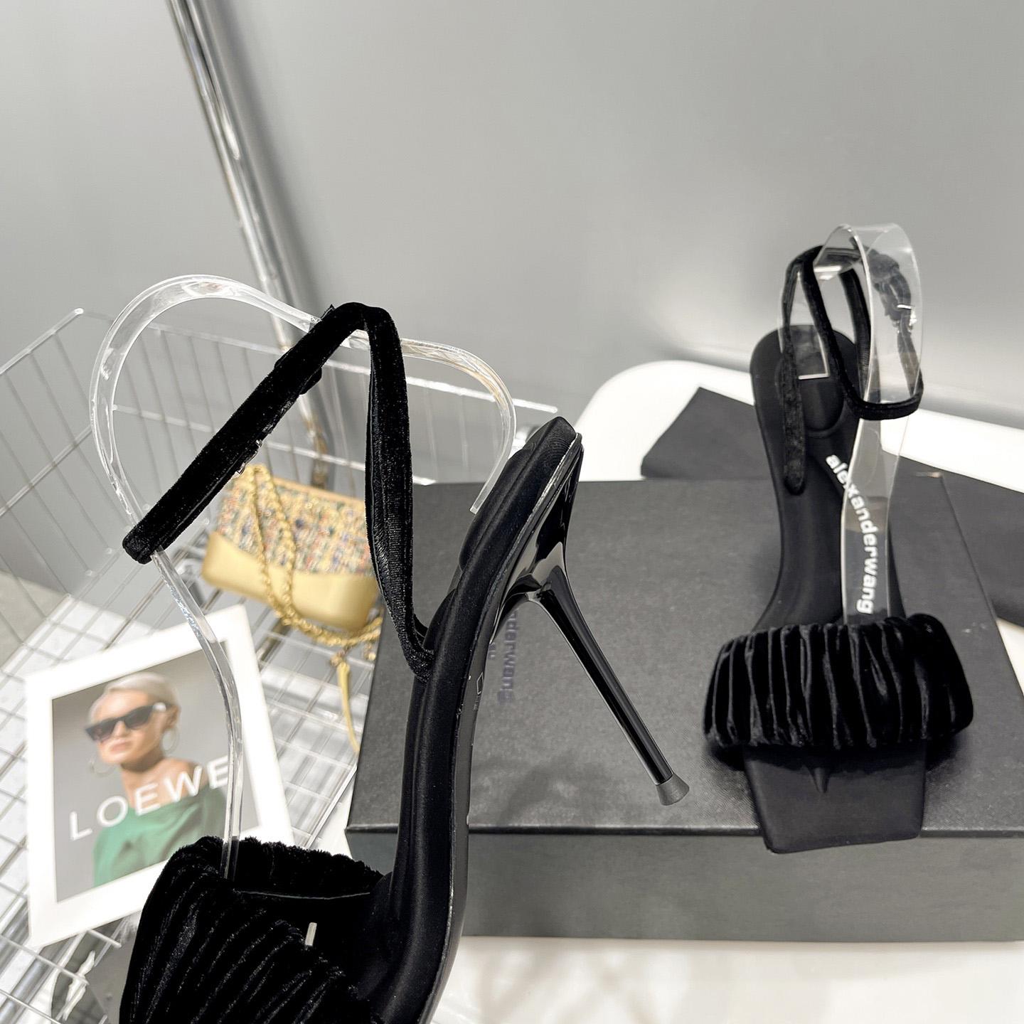 Alexander Wang Julie Scrunchie Sandal In Velvet - 