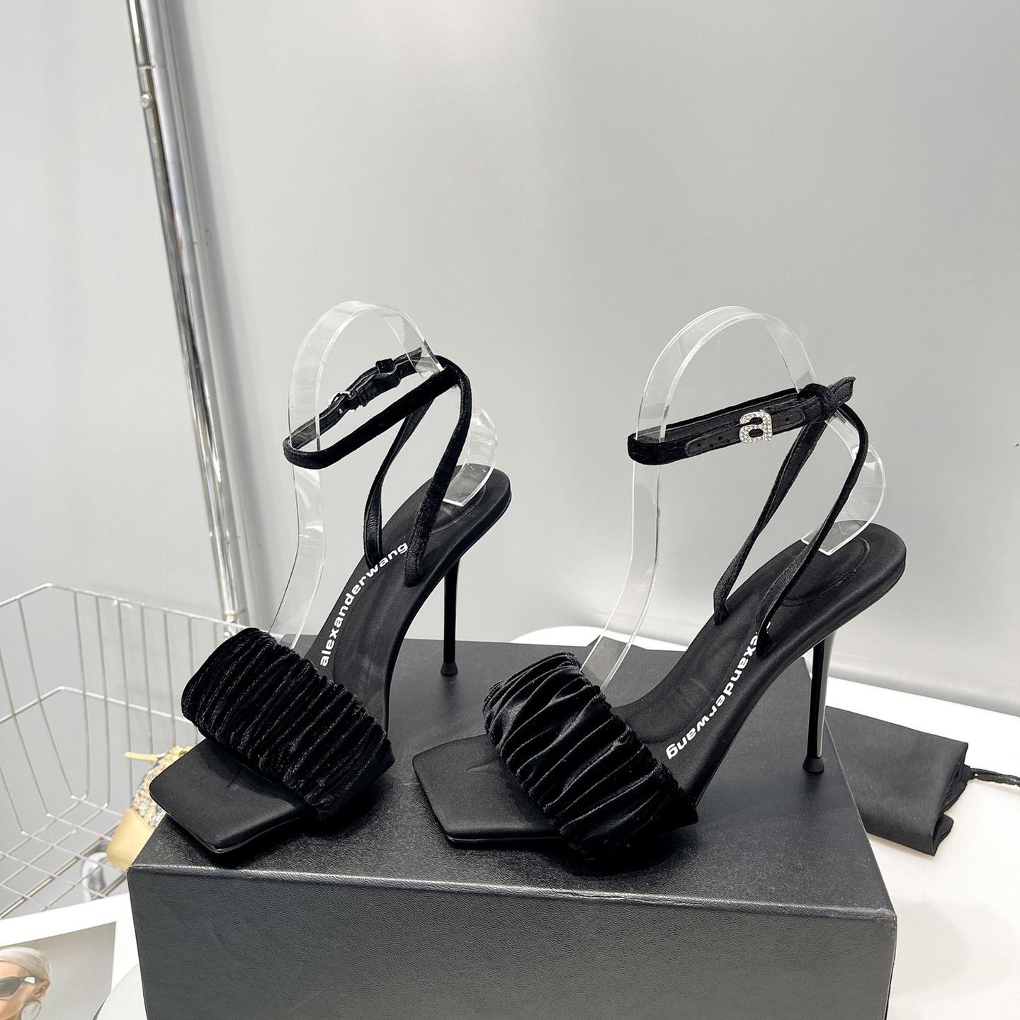 Alexander Wang Julie Scrunchie Sandal In Velvet - 