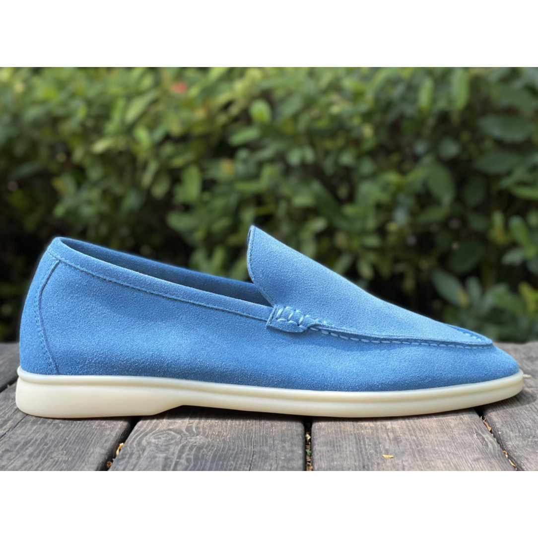 Loro Piana Summer Walk Loafers In Blue - 