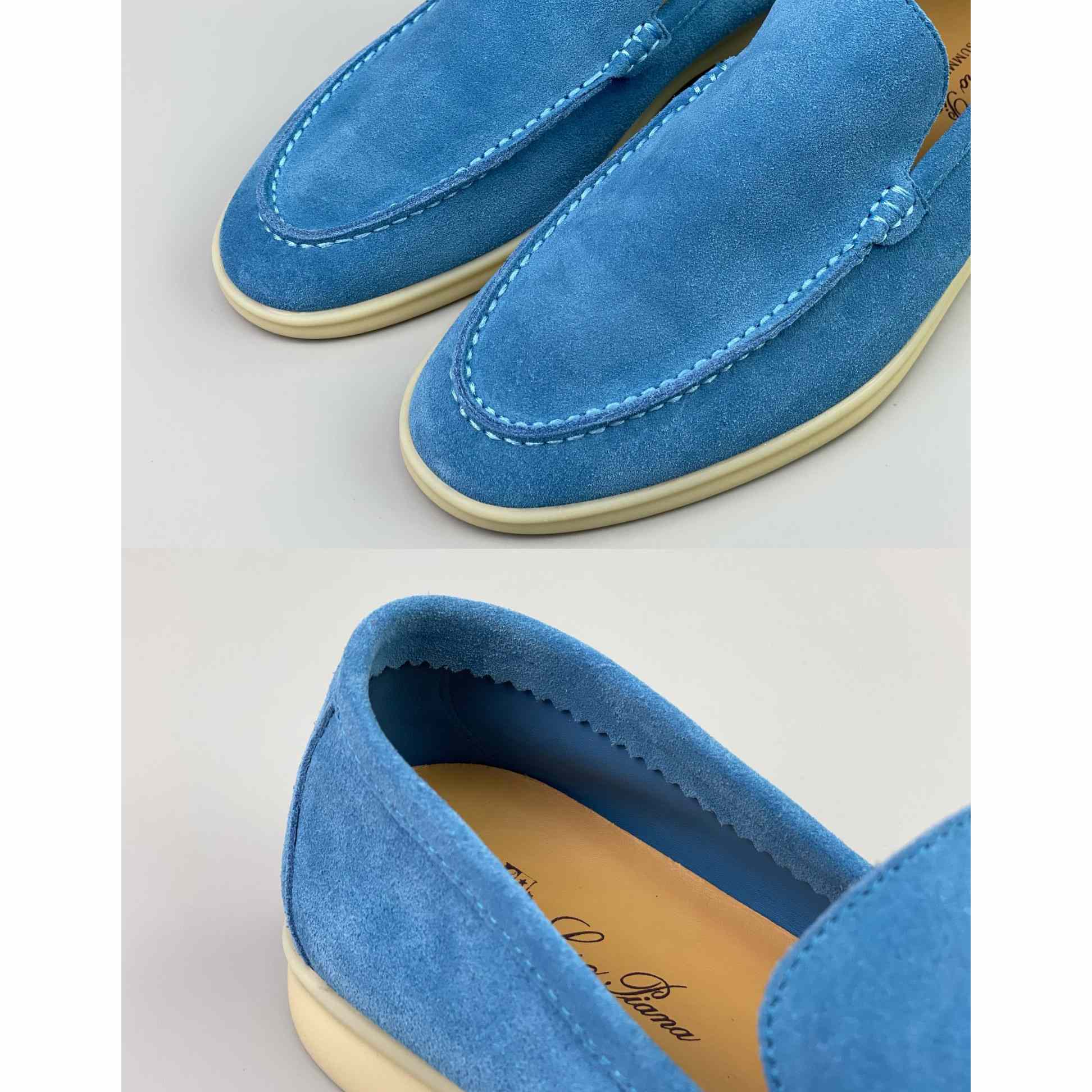 Loro Piana Summer Walk Loafers In Blue - 
