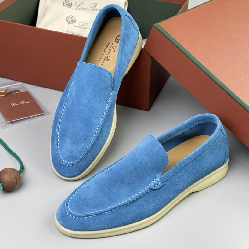 Loro Piana Summer Walk Loafers In Blue - 