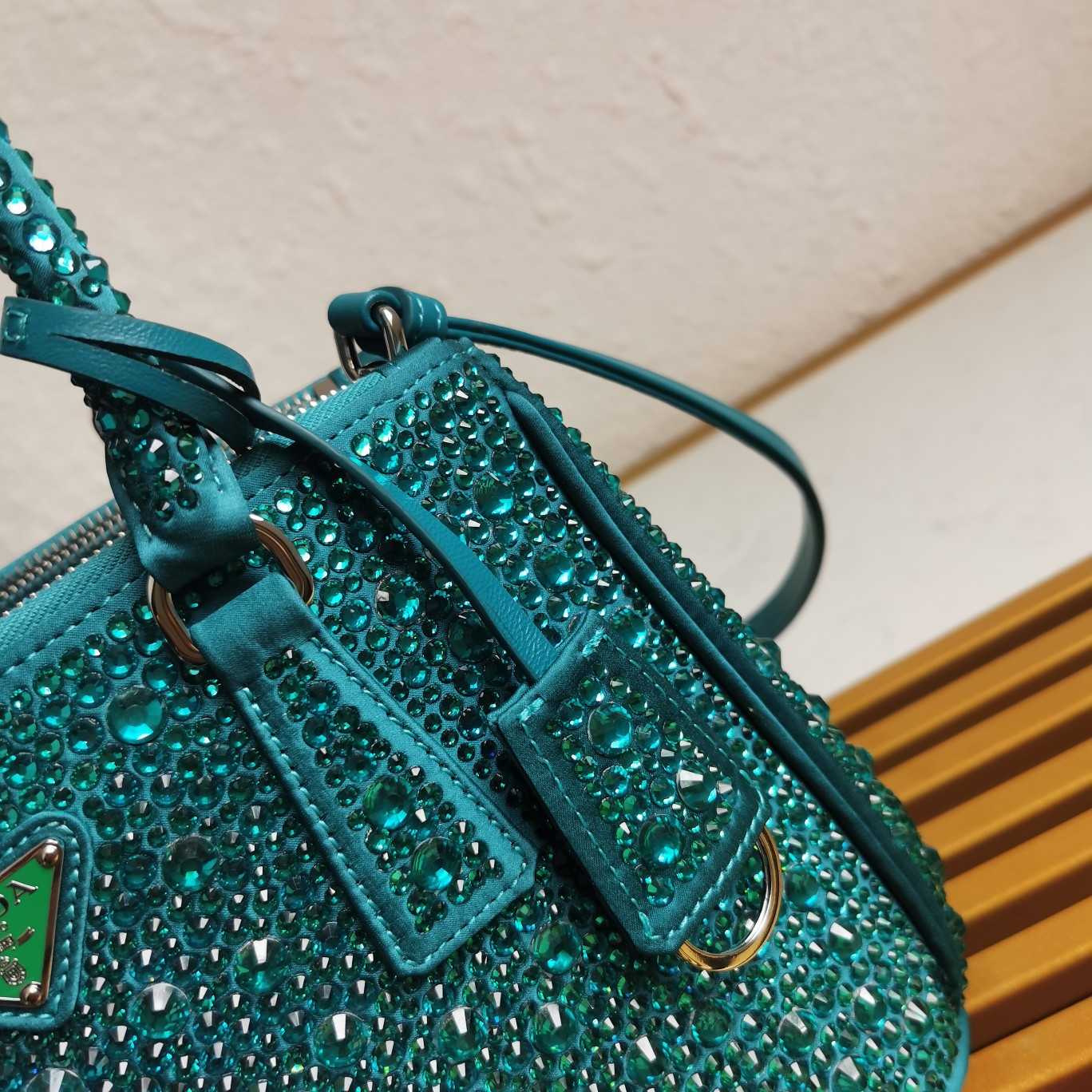 Prada Galleria satin Mini-Bag With Crystals - 