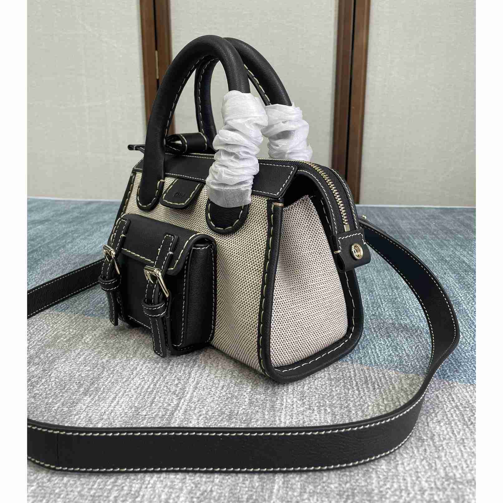 Chloe Edith Beige Black Mini In Shoulder Bags(26.5-16-11cm) - 