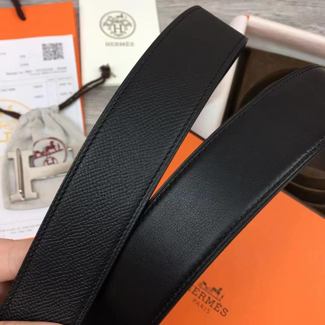 Hermes Black Leather Belt - 
