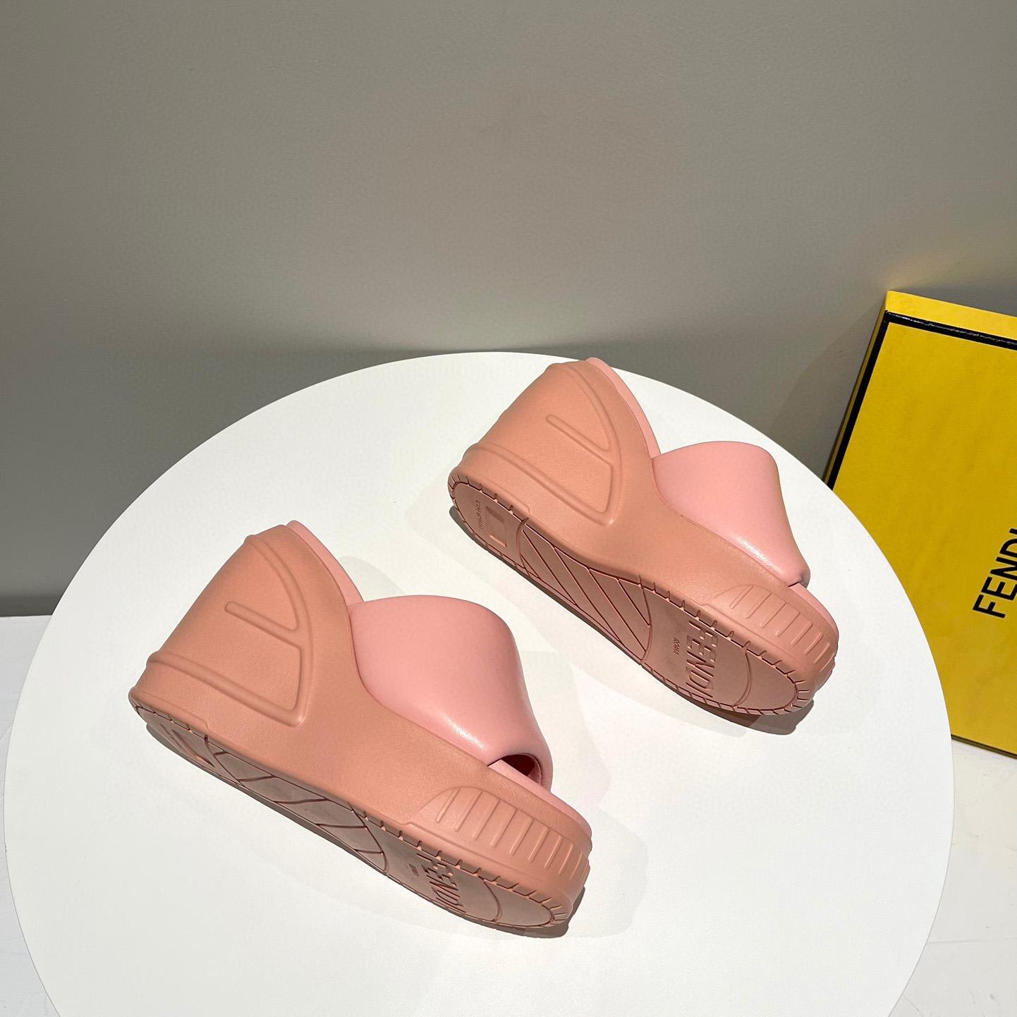 Fendi Fashion Show Pink Nappa Leather Slides - 