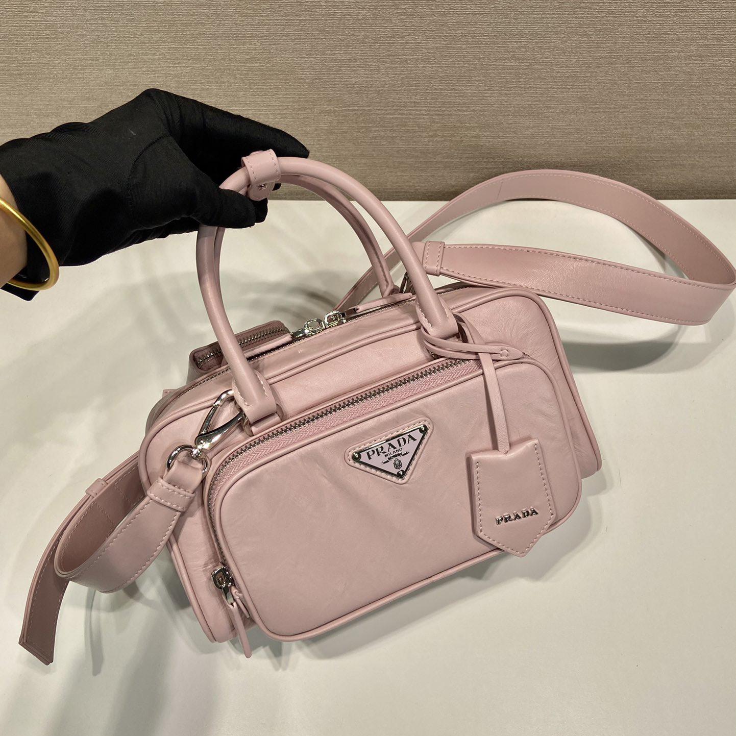 Prada Antique Nappa Leather Multi-pocket Top-handle Bag - 