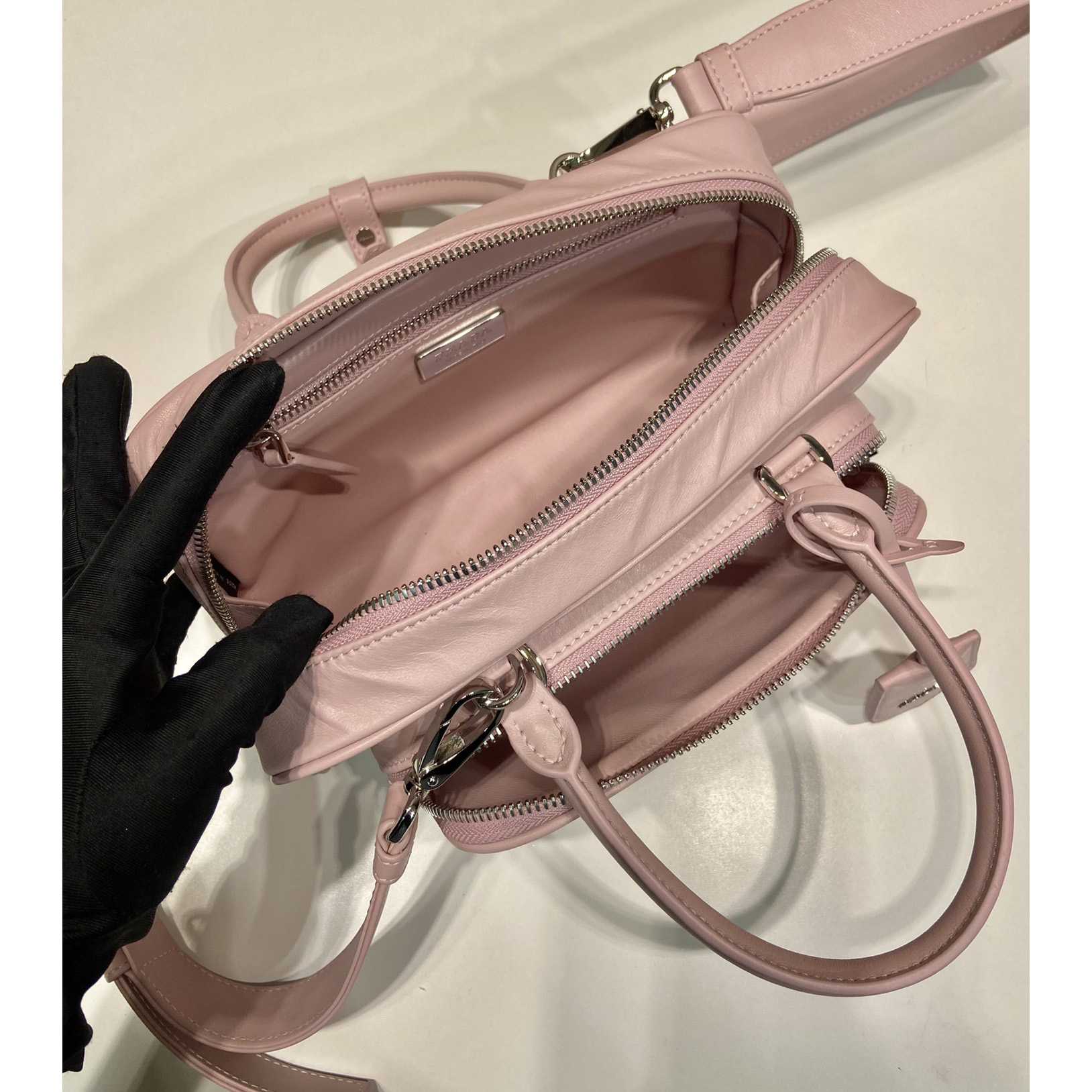Prada Antique Nappa Leather Multi-pocket Top-handle Bag - 