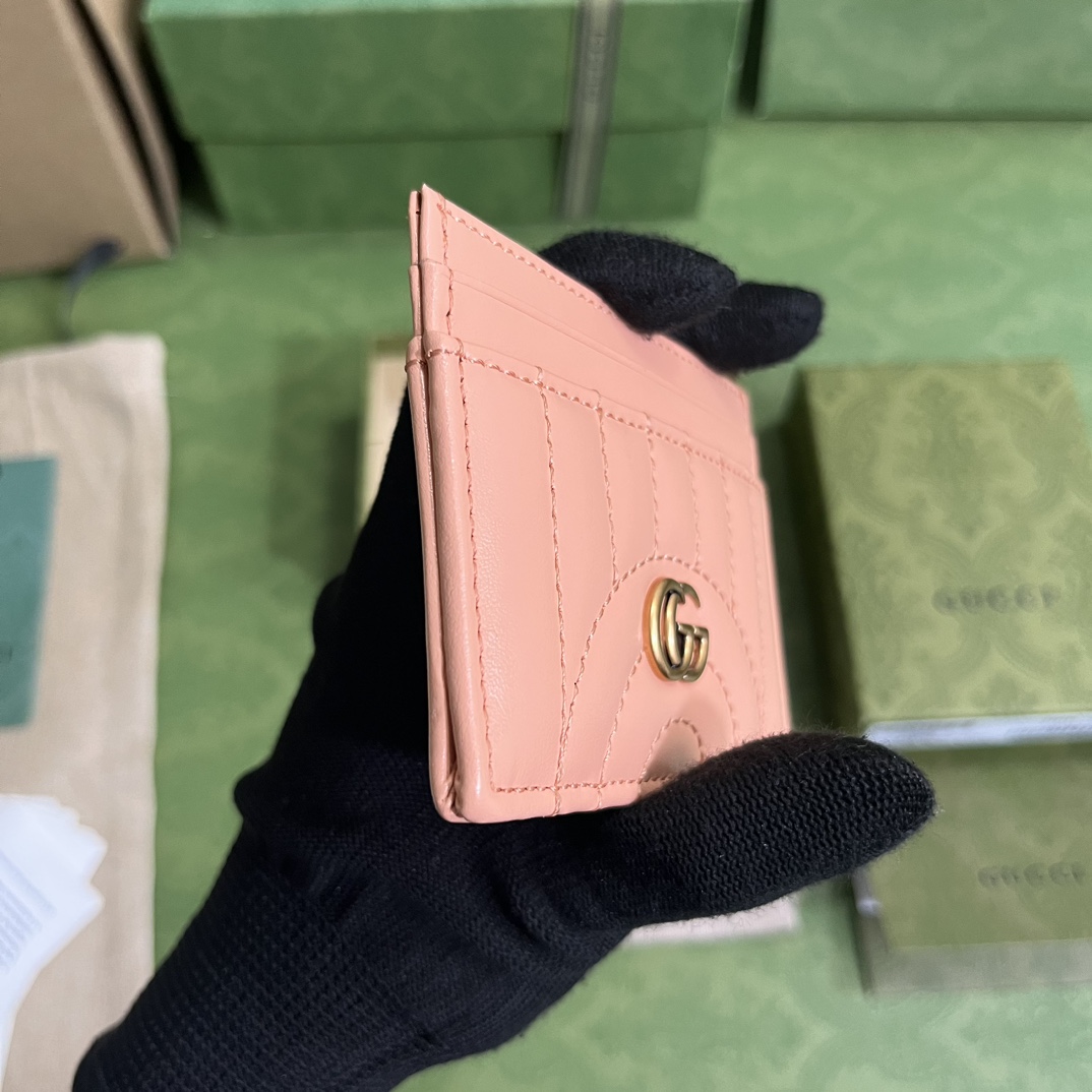 Gucci GG Marmont Matelassé Card Case(10-7cm) - 
