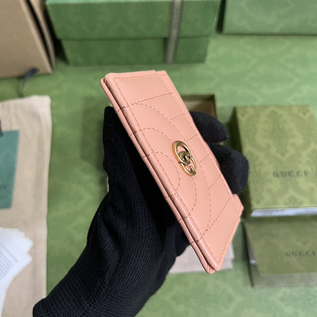 Gucci GG Marmont Matelassé Card Case(10-7cm) - 