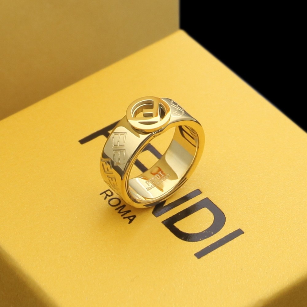 Fendi Initial Brass Ring - 
