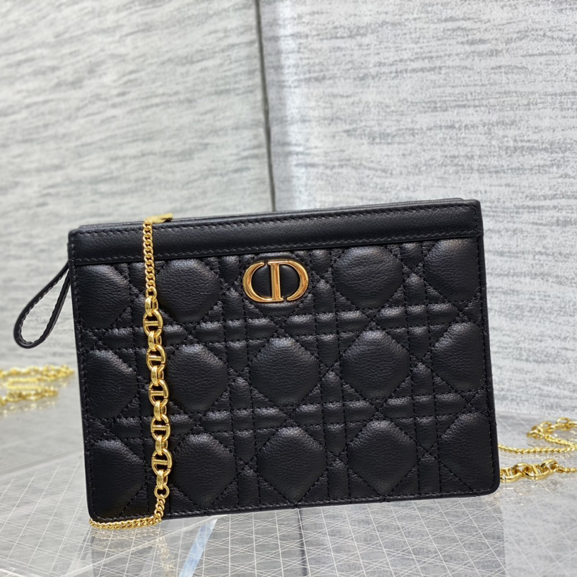 Dior Caro Zipped Pouch With Chain  - 