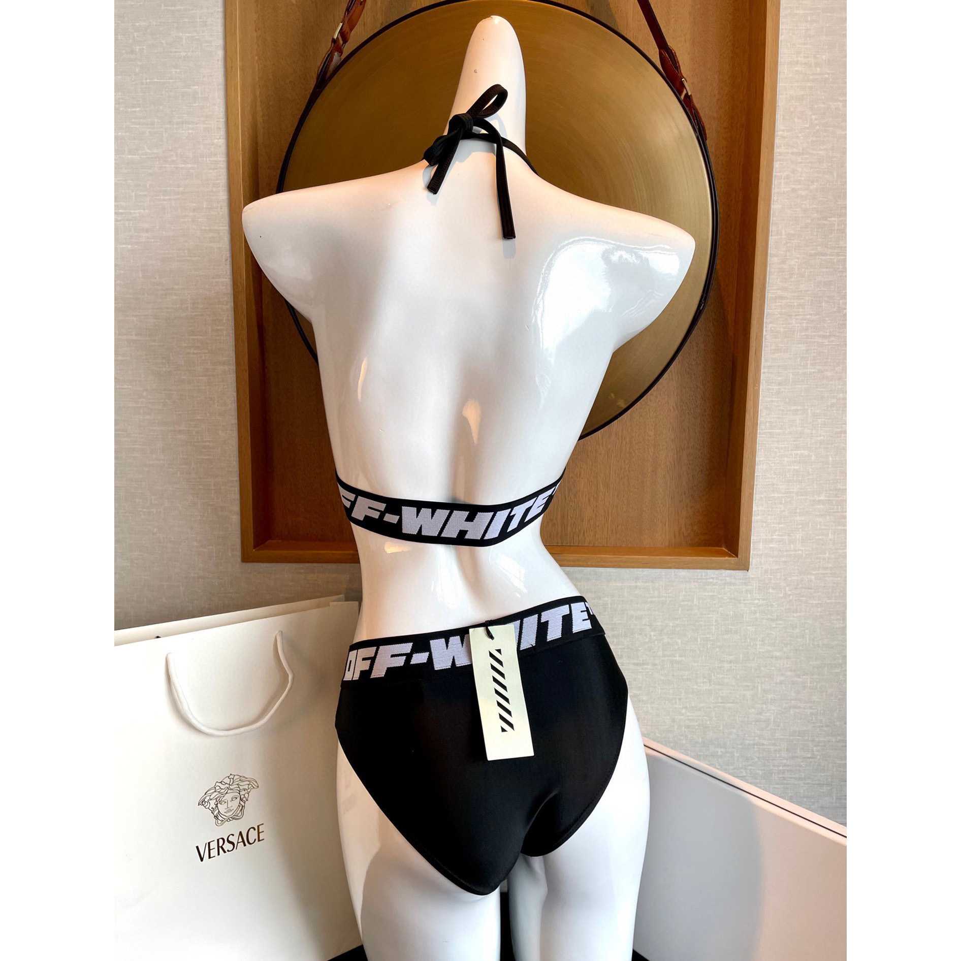 Off-White c/o Virgil Abloh Women's Black Two-piece Swimsuit - 