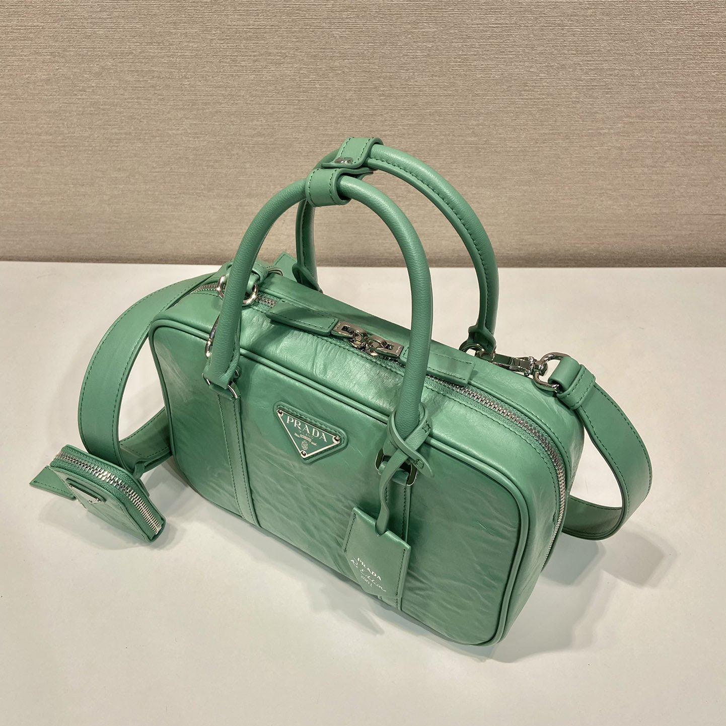 Prada Medium Antique Nappa Leather Top Handle Bag - 