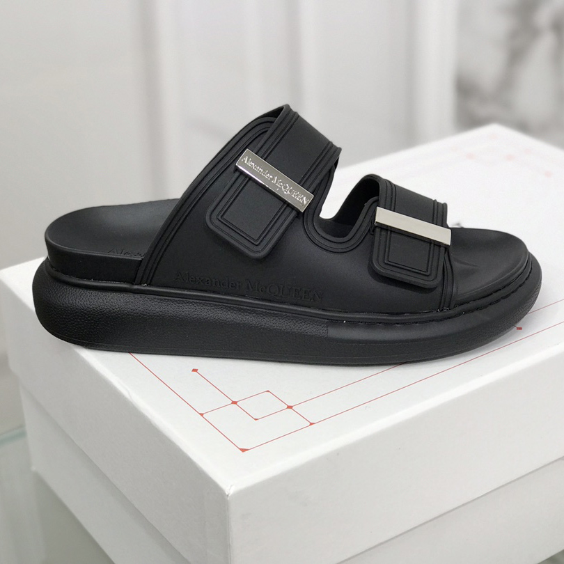 Alexander Mqueen Women's Hybrid Slide In Black/Silver - 