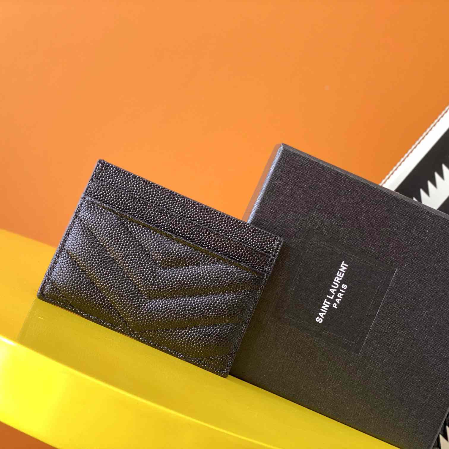 Saint Laurent Leather Card Wallet (10x7.5x0.5 cm) - 