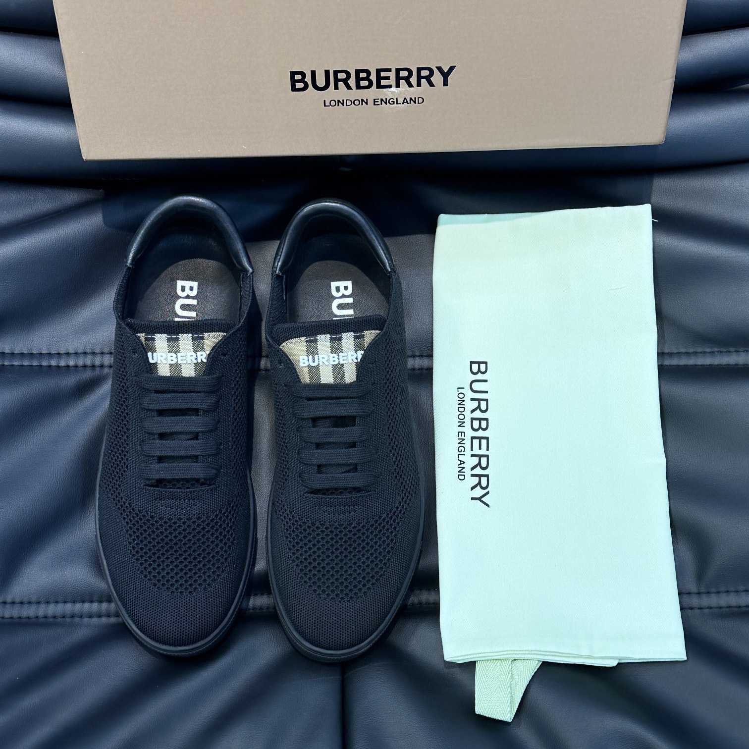 Burberry Nylon, Leather And Cotton Sneakers - 