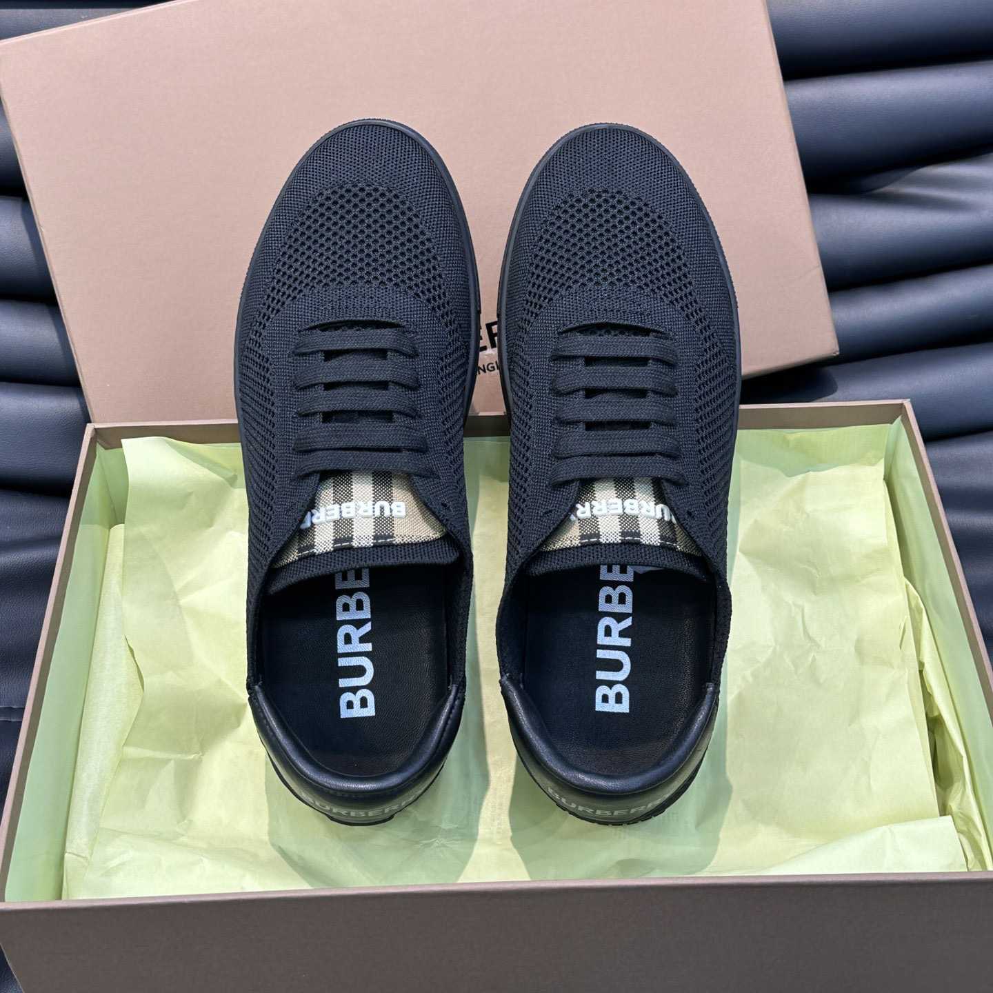 Burberry Nylon, Leather And Cotton Sneakers - 