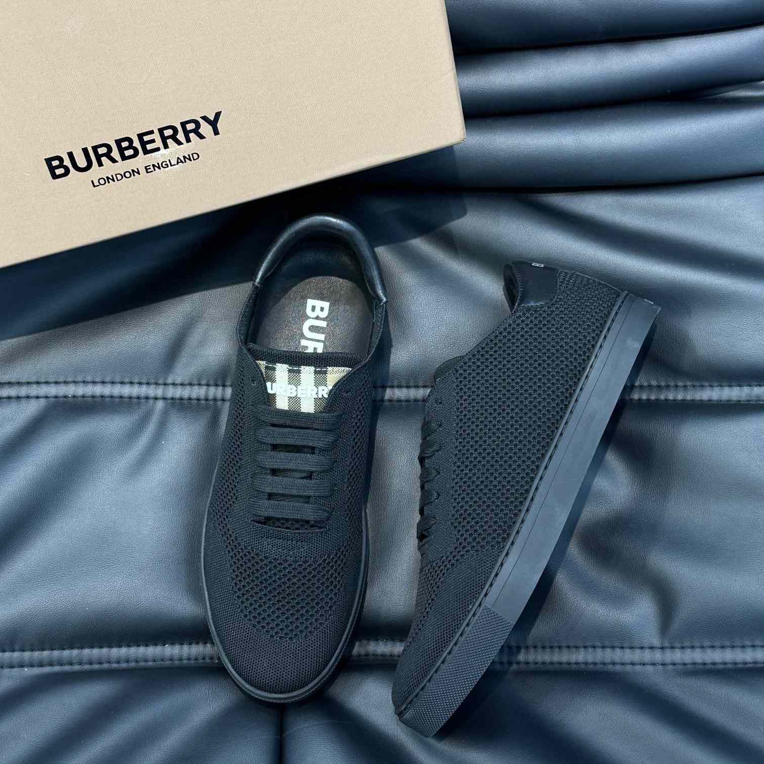 Burberry Nylon, Leather And Cotton Sneakers - 