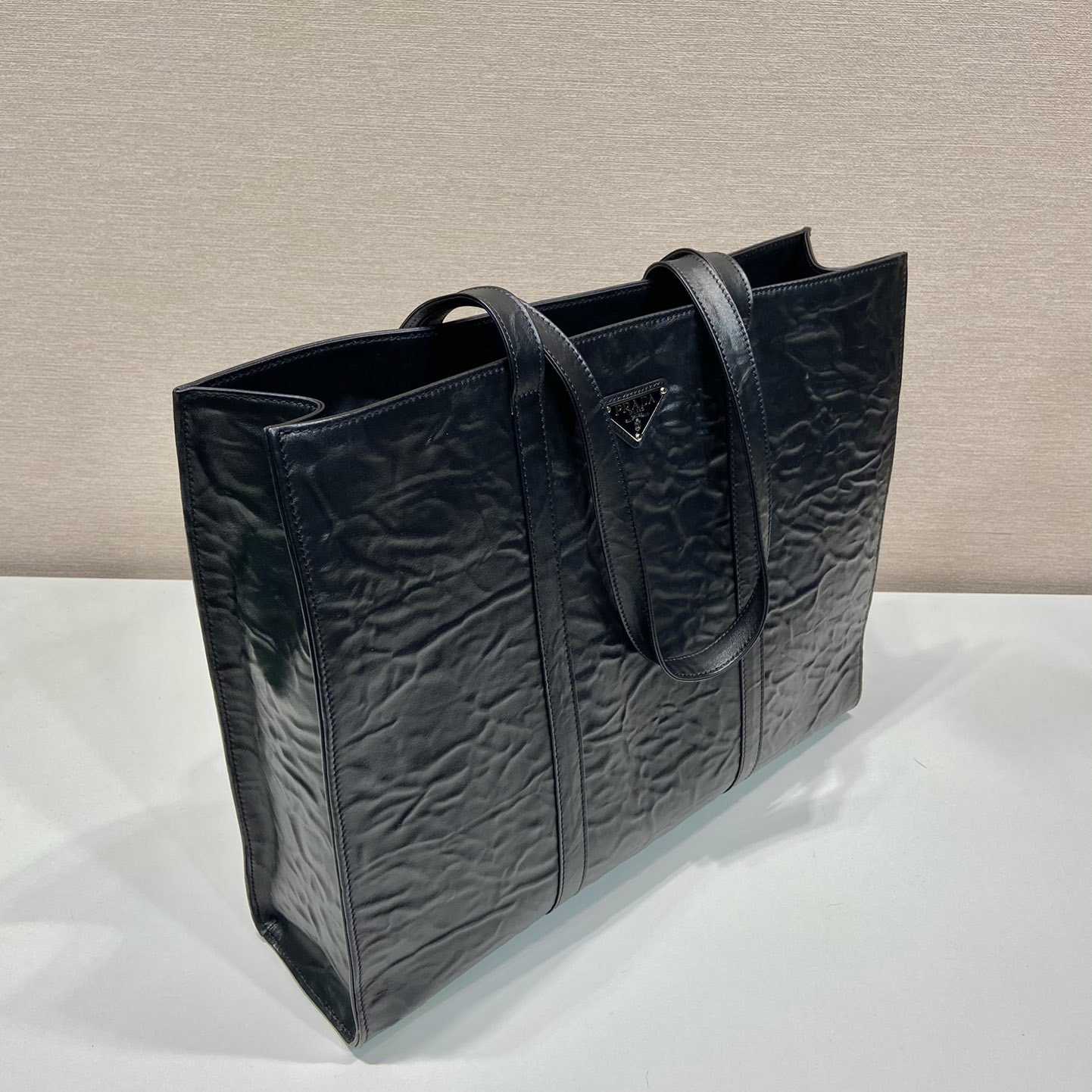 Prada Large Antique Nappa Leather Tote - 