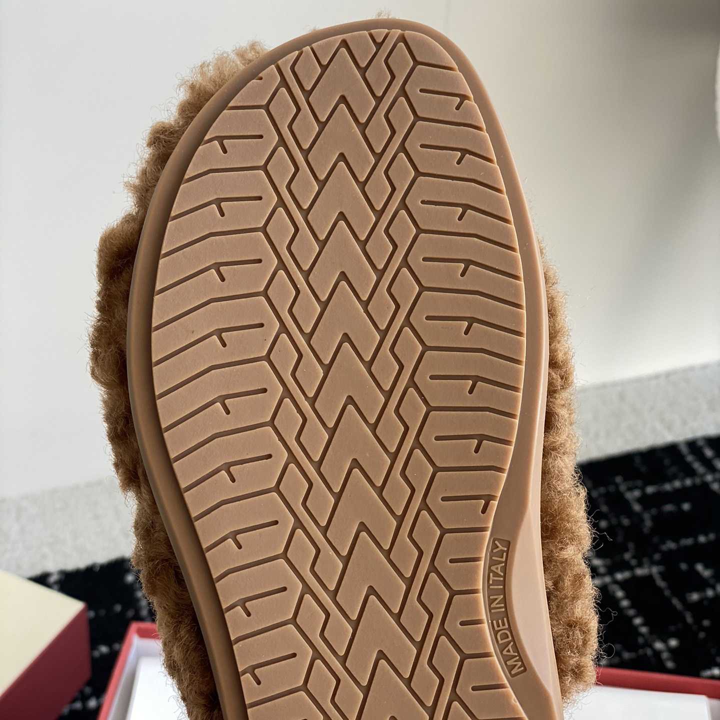 Marni Brown Shearling Sabot - 