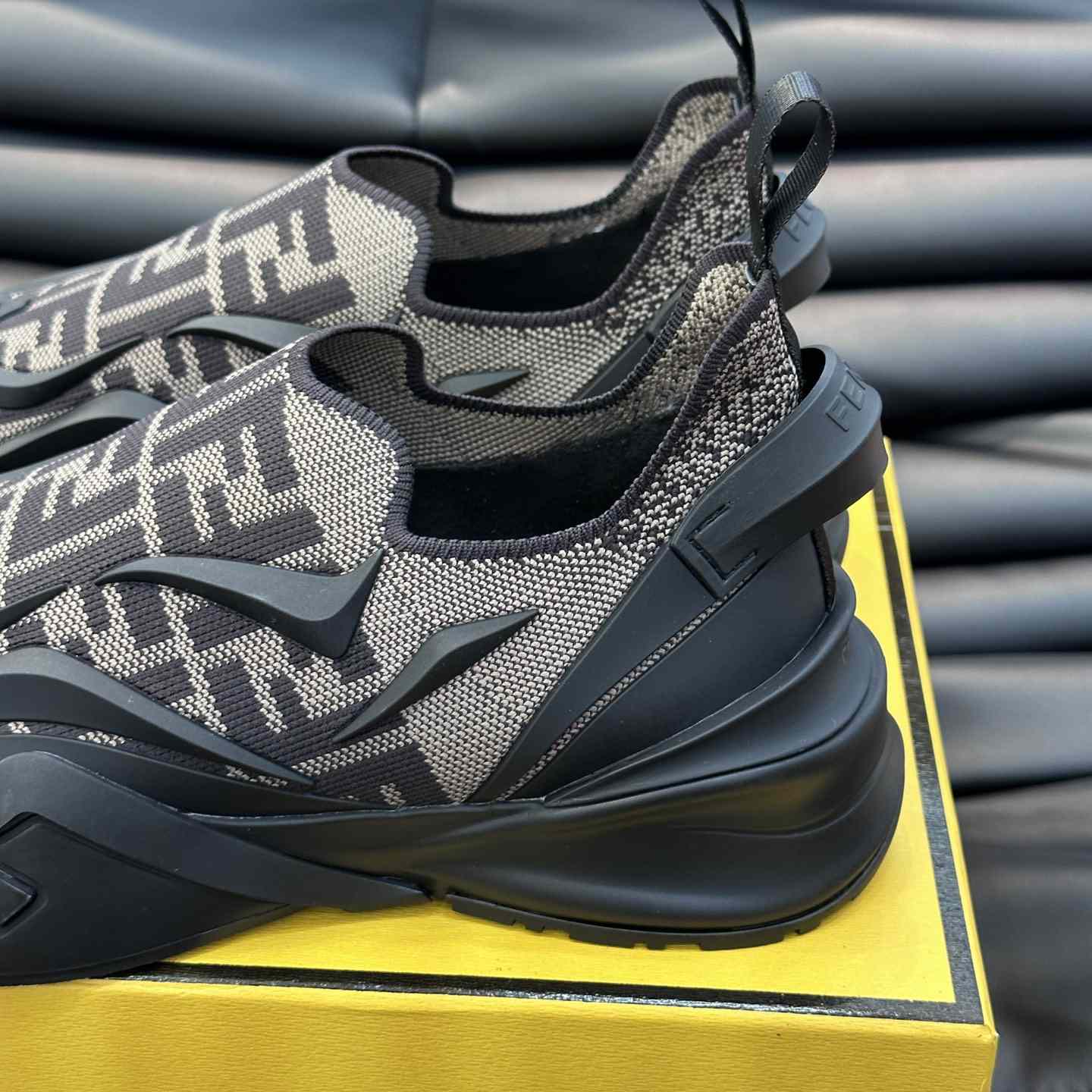 Fendi Flow Brown Mesh Running Sneakers - 