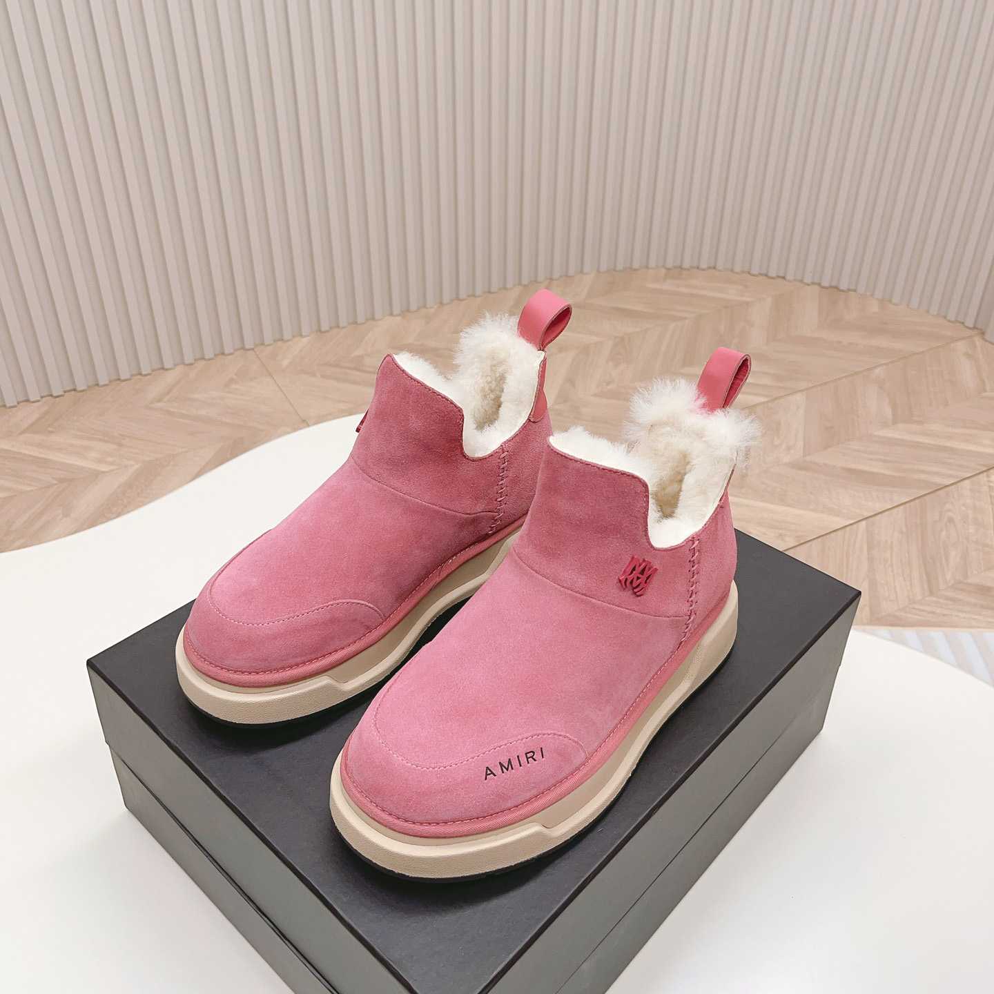 Amiri Malibu Shearling Lined Suede Boots - 