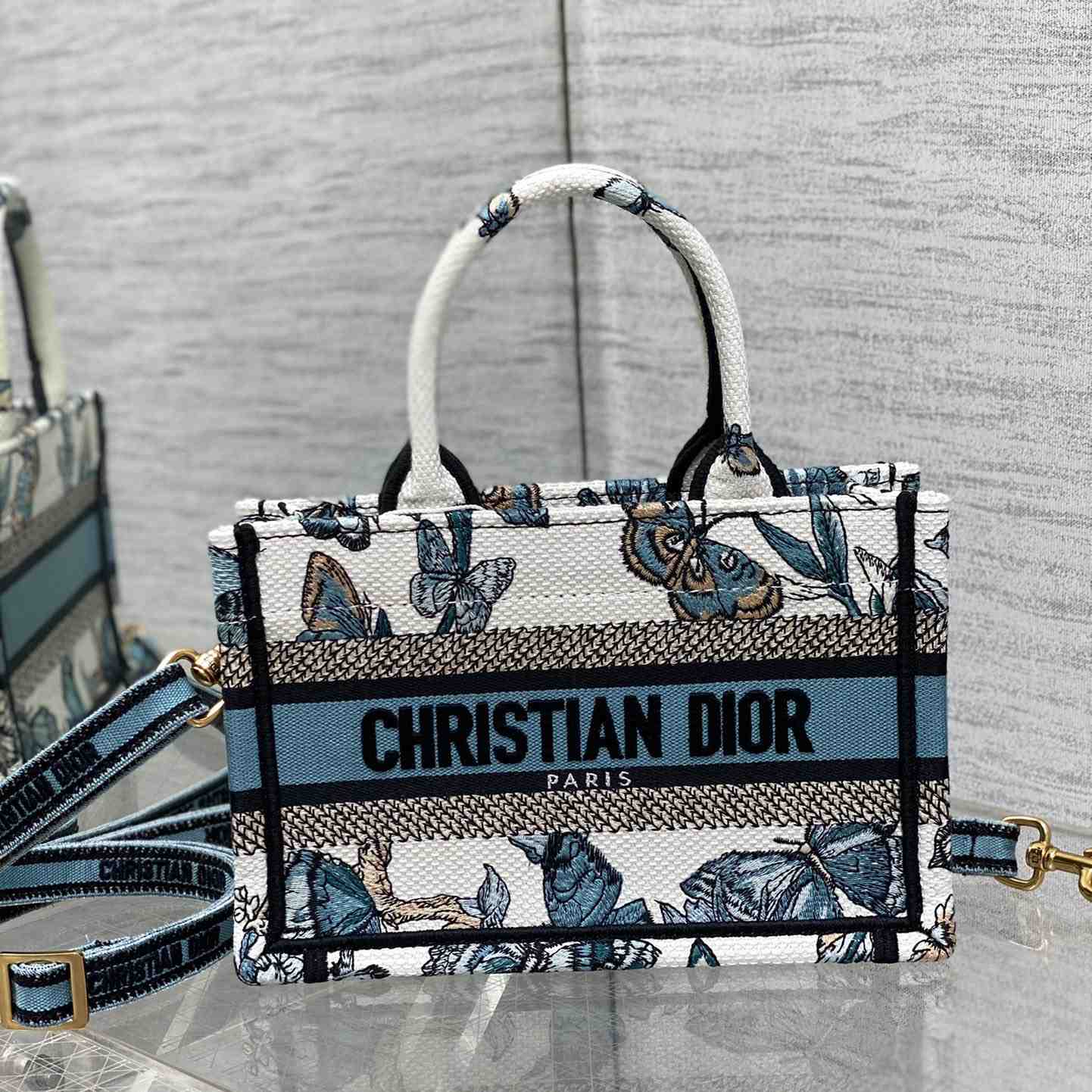 Dior Mini Dior Book Tote With Strap - 