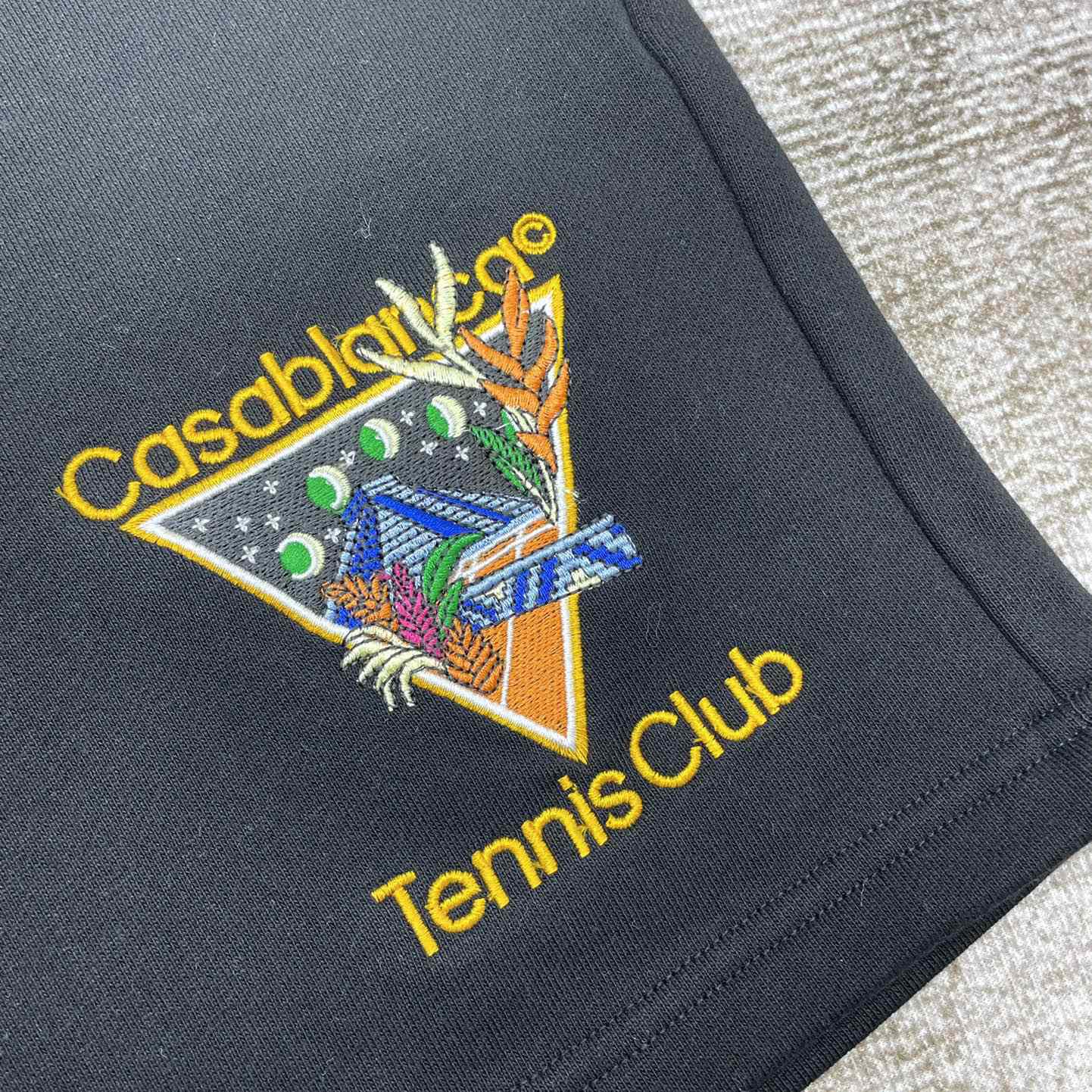 Casablanca Tennis Club Icon Embroidered Shorts  - 