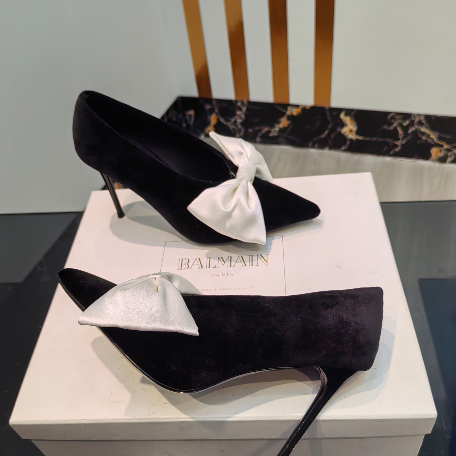 Balmain Velvet Clara Stilettos - 