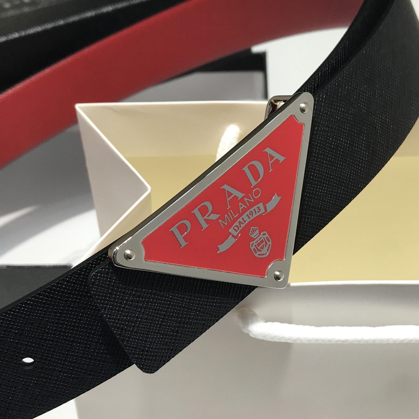 Prada Reversible Saffiano Leather Belt Strap - 